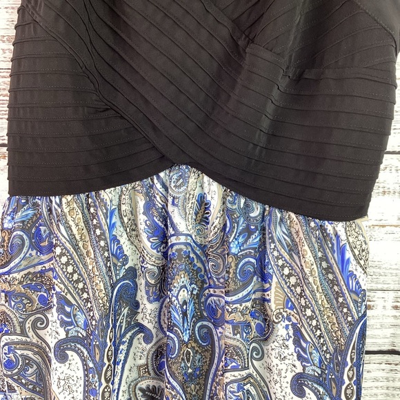 AVENUE PAISLEY PLUS SIZE 14 16 Blues, Black & White Maxi Dress - Picture 8 of 15